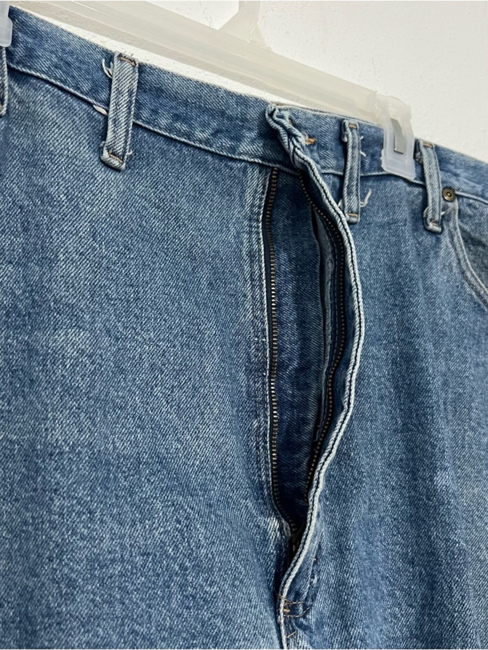 Wrangler Men Jeans Straight Fit 5 Pockets Style Denim Blue Jeans Size 46”x 30” - Picture 11 of 14
